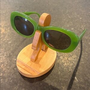 Warby Parker "Carmel" oval/cat-eye sunglasses in bright green - non rx